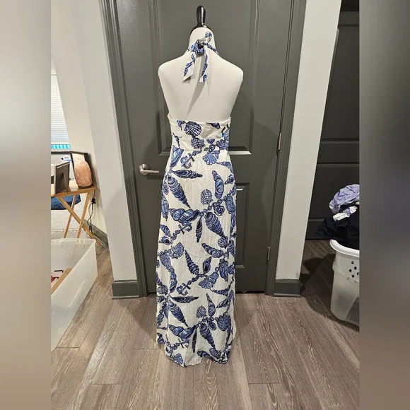 Lilly Pulitzer Nefertiti Halter Maxi Dress "Fallin' in Love" Sz 4 - Picture 3 of 10
